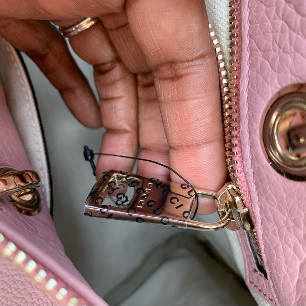 Gucci bamboo top handle Boston Satchel mauve - Picture 7 of 8
